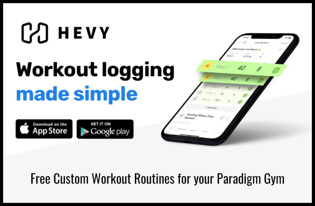 Paradigm Fitness Hevy App Link